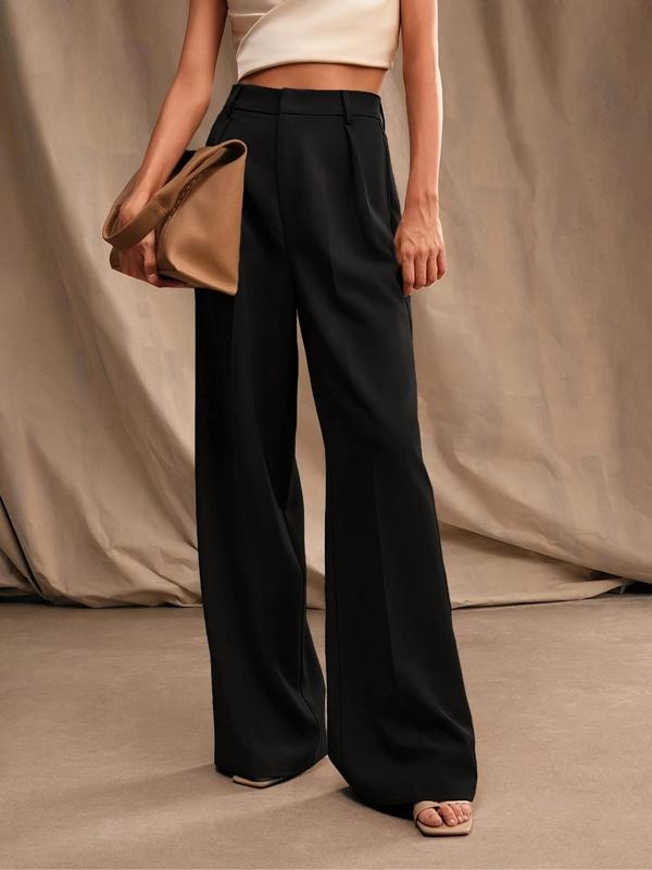 Pantalones de pierna ancha lisos para mujer (Paquete de 3)