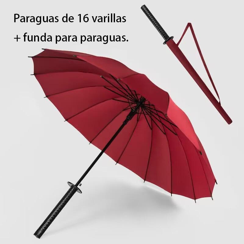 [Apto tanto para días soleados como lluviosos] Juego de paraguas de dos piezas estilo espada samurái SamuraiBlade — 106 cm, resistente al viento y de secado rápido