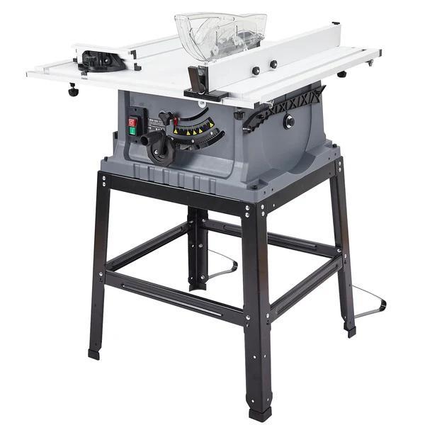 Sierra de mesa portátil de 8 pulgadas con velocidad de corte de 3576 RPM, disco de 24 dientes y sistema eficiente de recolección de polvo para cortes ajustables; ideal para proyectos de carpintería DIY y mejoras del hogar.