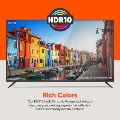 ONN Televisión de 75 Pulgadas Clase 4K UHD (2160P) Pantalla LED | Smart TV | HDR (100044717) | Compatible con Netflix, Hulu, Prime Video | 60 hz | Funciona con Alexa y Asistente Google