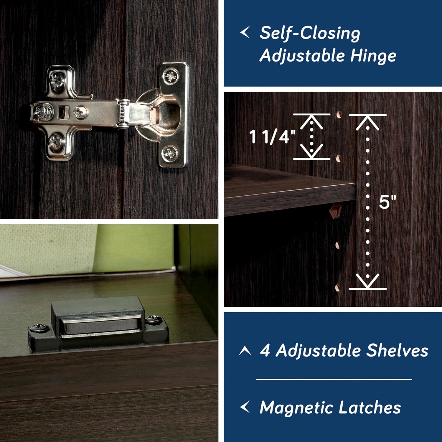 Sauder - Armarios de Almacenamiento Diversos para despensa, Longitud: 75,2 cm x Ancho: 40,9 cm x Alto: 180,6 cm, Acabado de Roble Highland