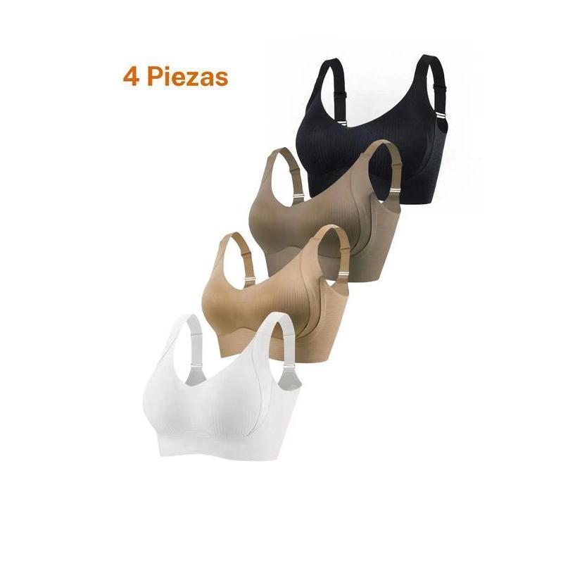 Brasier sin varillas con realce para mujer, brasier sin costuras cómodo y transpirable, lencería suave y ligera para todas las estaciones, ropa femenina
