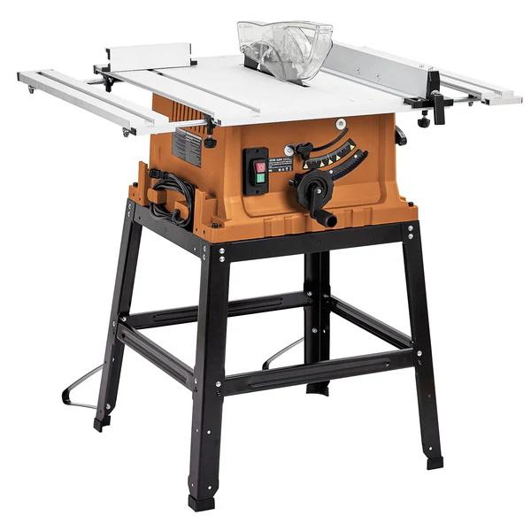 Sierra de mesa portátil de 8 pulgadas con velocidad de corte de 3576 RPM, disco de 24 dientes y sistema eficiente de recolección de polvo para cortes ajustables; ideal para proyectos de carpintería DIY y mejoras del hogar.