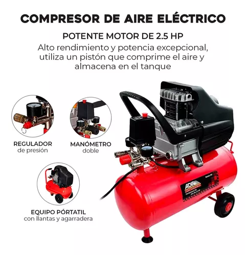 Compresor Eléctrico Lubricado 2.5hp 25 Lts Adir 202 Frecuencia 30 MHz