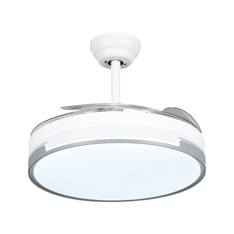 Ventilador de techo 72W con luz LED 36W+DC36W  en 3 Temperaturas de Luz con Mando a Distancia -Motor DC Eficiente y Silencioso, 3 tonalidades, aspas desplegables retráctiles, 6 velocidades, control remoto, memoria, temporizador