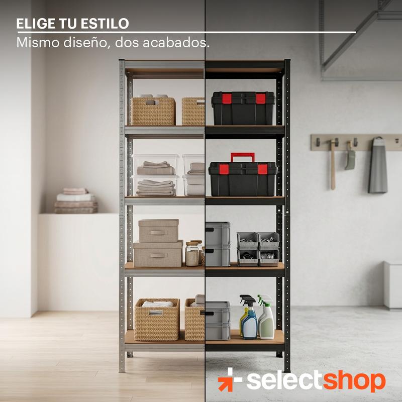 Rack Estante Metálico Mueble Organizador Gabinete Anaquel 5 Niveles Multifuncional 2 en 1 Selectshop