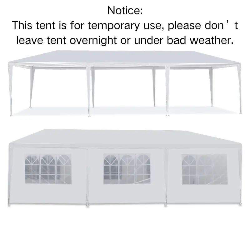 Gran carpa exterior con toldo - Carpa de 10x20 pies, estructura de acero blanco, protección UV para bodas, eventos de catering (tiendas de campaña y accesorios para deportes, acampada y senderismo al aire libre), toldo desmontable.