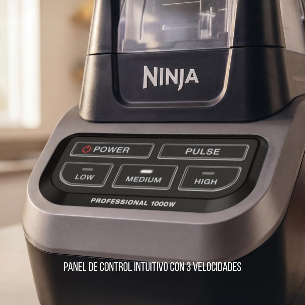 Ninja Licuadora Profesional 1000W, 2.1L, 4 Velocidades + Pulso | 1000W con Jarra 2.1L | Total Crushing Tritura Hielo en Nieve | 4 vel + pulso | Apto lavavajillas