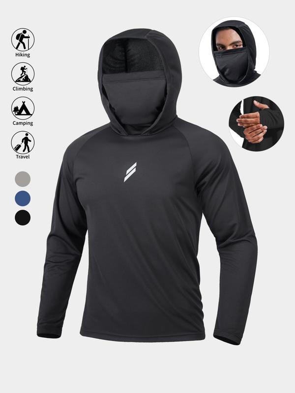 (3 piezas)Conjunto de protección solar con capucha para hombre 