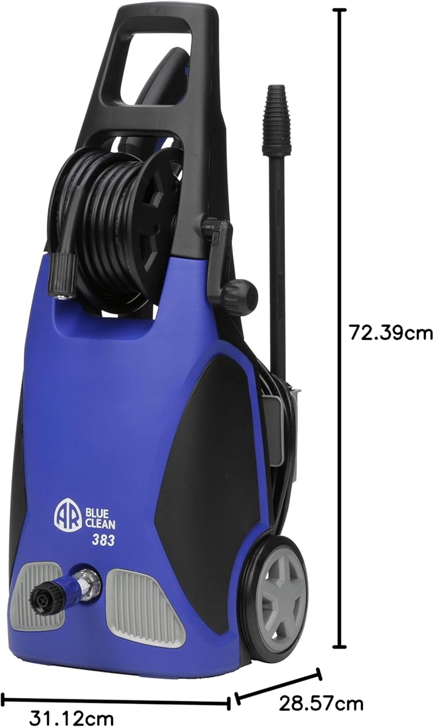 AR Blue Clean AR390SS 2000 PSI - Limpiador eléctrico con Pistola de Spray, Varilla, Manguera DE 76,2 cm y Cable de alimentación DE 88,9 cm, Color Azul, Azul, 1-Paquete