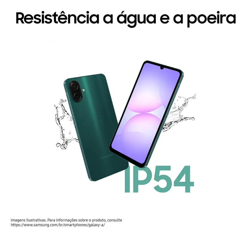Samsung Galaxy A07 128 GB, teléfono celular de 4 GB, cámara de 50 MP, pantalla 6.7, protección IP54, procesador de 6 nm, violeta