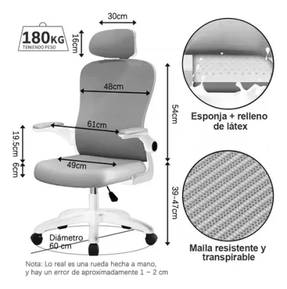 Silla Oficina Con Respaldo Y Giro Regulable Silla Ejecutiva