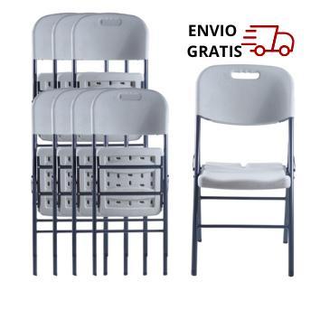 Envío GRATIS Paquete de 8 Sillas Plegables Blanca Color Blanco