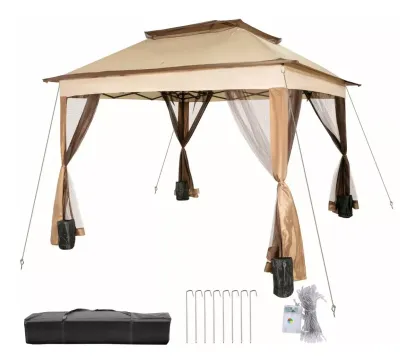 Toldo de tienda impermeable plegable reforzado Vevor 3,3 m * 3,3 m