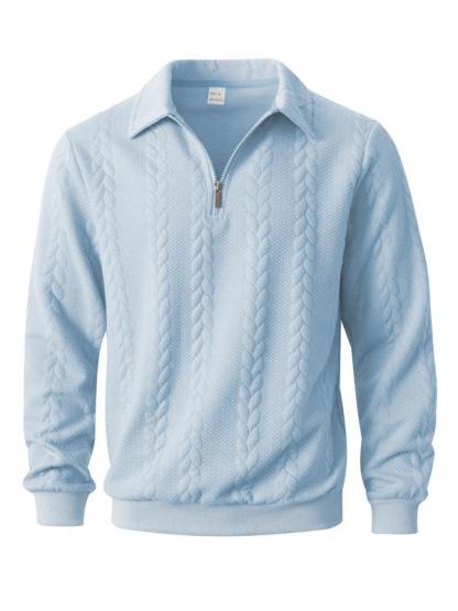 Sudadera tipo polo de punto de manga larga para hombre — Paquete de 3