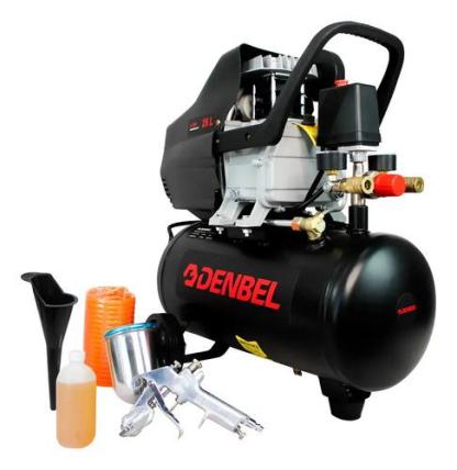 Compresor De Aire Eléctrico 2.5 HP Con Pistola De Gravedad Tanque 25L Doble Salida de Aire