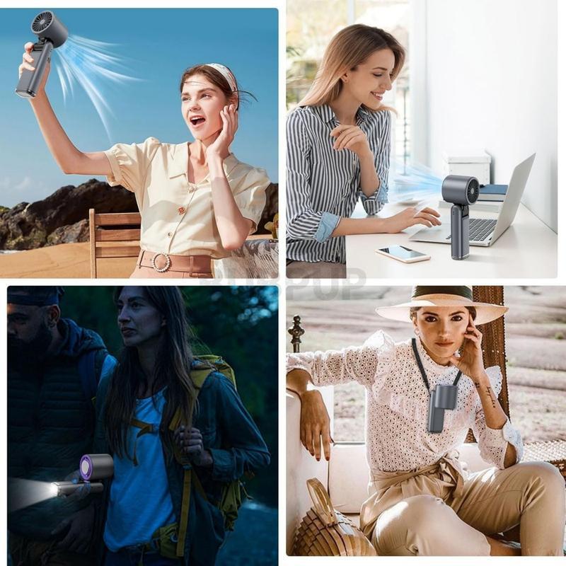 Ventilador turbo portátil de mano, miniventilador personal de alta velocidad con 5 niveles y batería recargable de 4000 mAh; ventilador de mano refrescante para viajes de verano y vacaciones en la playa, ideal como regalo para mujeres y hombres #DESTACADO