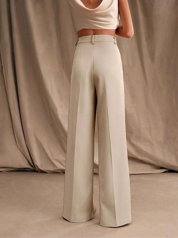 Pantalones de pierna ancha lisos para mujer (Paquete de 3)