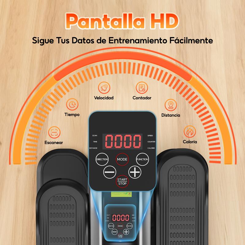 Soarfly Elíptica de Escritorio para Casa  Mini Bicicleta Elíptica Eléctrica Control Remoto Pantalla Alfombra Antideslizante 12 Velocidades Silenciador y Portátil