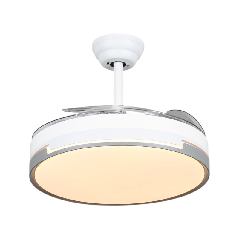 Ventilador de techo 72W con luz LED 36W+DC36W  en 3 Temperaturas de Luz con Mando a Distancia -Motor DC Eficiente y Silencioso, 3 tonalidades, aspas desplegables retráctiles, 6 velocidades, control remoto, memoria, temporizador