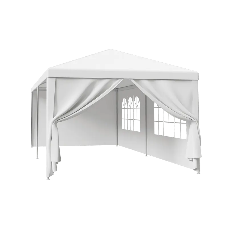 Gran carpa exterior con toldo - Carpa de 10x20 pies, estructura de acero blanco, protección UV para bodas, eventos de catering (tiendas de campaña y accesorios para deportes, acampada y senderismo al aire libre), toldo desmontable.