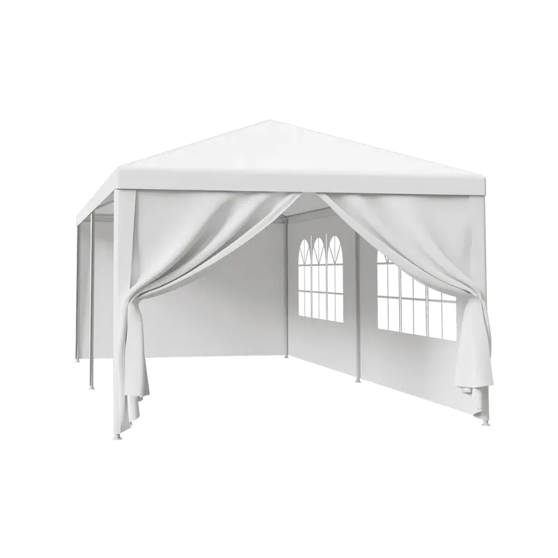 Gran carpa exterior con toldo - Carpa de 10x20 pies, estructura de acero blanco, protección UV para bodas, eventos de catering (tiendas de campaña y accesorios para deportes, acampada y senderismo al aire libre), toldo desmontable.