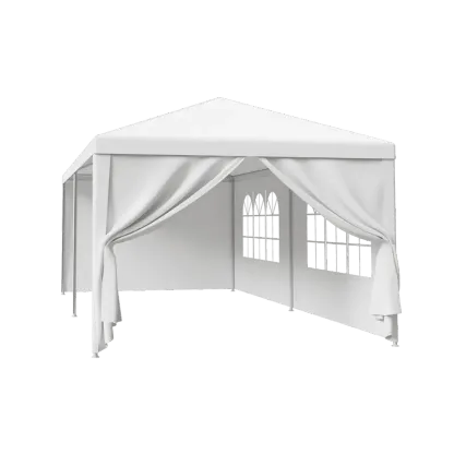 Gran carpa exterior con toldo - Carpa de 10x20 pies, estructura de acero blanco, protección UV para bodas, eventos de catering (tiendas de campaña y accesorios para deportes, acampada y senderismo al aire libre), toldo desmontable.
