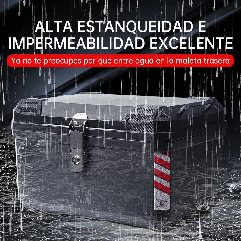 65L Caja para Moto Top Case Impermeable para 2 Cascos