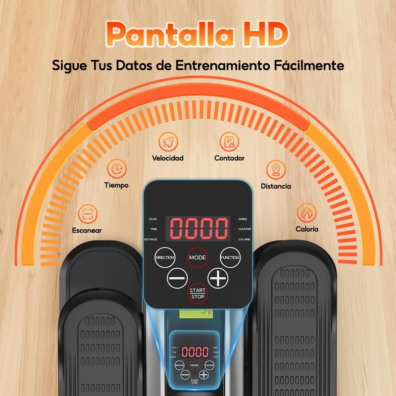 Soarfly Elíptica de Escritorio para Casa  Mini Bicicleta Elíptica Eléctrica Control Remoto Pantalla Alfombra Antideslizante 12 Velocidades Silenciador y Portátil