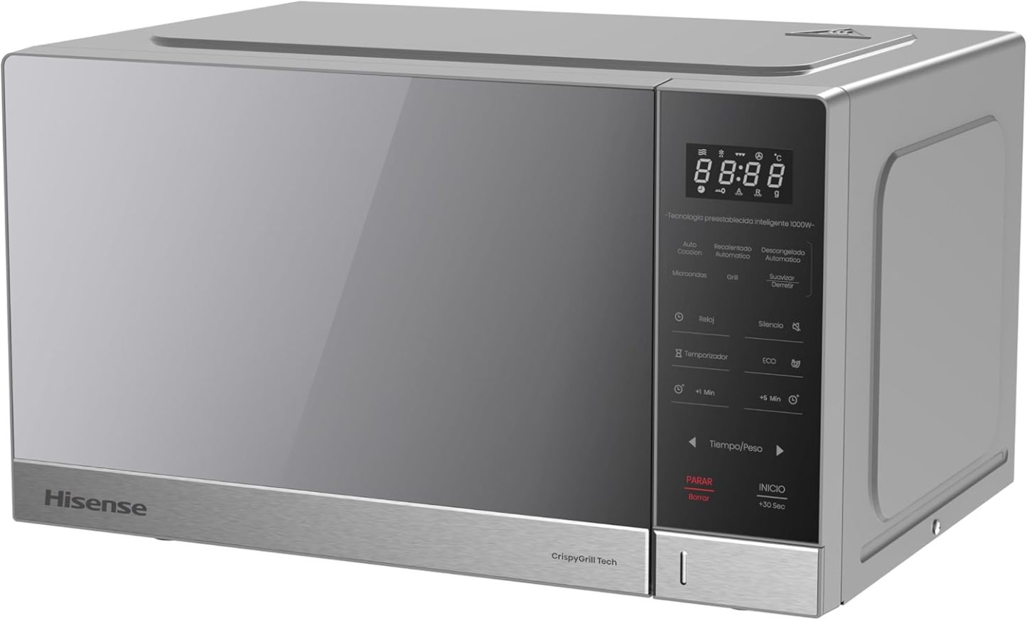 Horno de Microondas Hisense, 1.1 Pies Cúbicos, 10 Niveles de Potencia, Color Gris, Modelo HMMG3010SMG