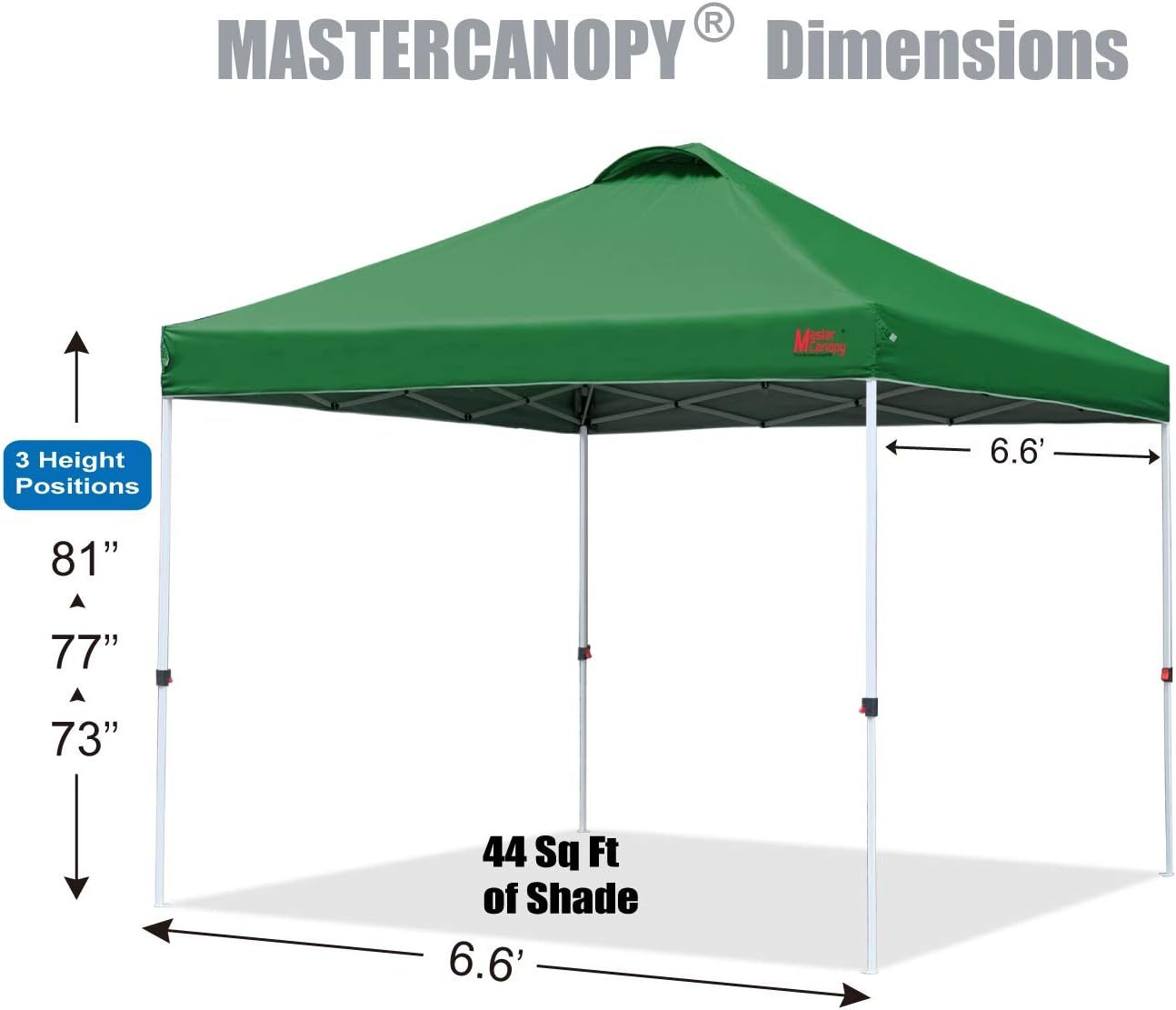 MASTERCANOPY - Tienda de campaña Comercial instantánea con Bolsa con Ruedas, 4 Sacos de Arena para toldo, 4 estacas (Blanco)