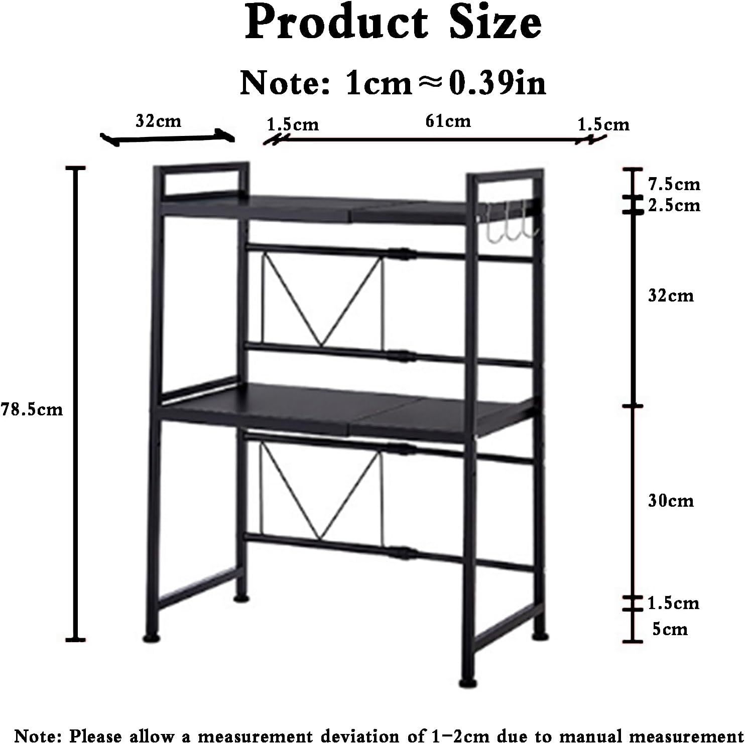 Estante ajustable para freidora de aire, soporte resistente para encimera de cocina, organizador para pequeños electrodomésticos, organizadores de estantes para despensa, color blanco.