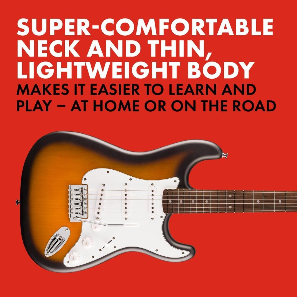 Fender Squier Debut Collection Stratocaster Guitarra Eléctrica, Diapasón Laurel, Color Negro