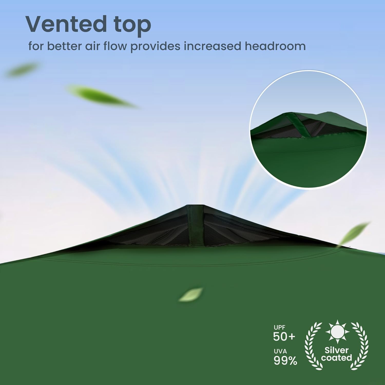 PHI VILLA - Toldo parasol con bloqueo UV de 4 x 4 m con kits de herramientas, pantalla de cenador para patio al aire libre, eventos de jardín, marrón-Clavijas de tierra para tienda de campaña al aire libre, clavijas para campamento con dosel
