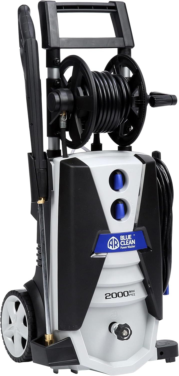 AR Blue Clean AR390SS 2000 PSI - Limpiador eléctrico con Pistola de Spray, Varilla, Manguera DE 76,2 cm y Cable de alimentación DE 88,9 cm, Color Azul, Azul, 1-Paquete