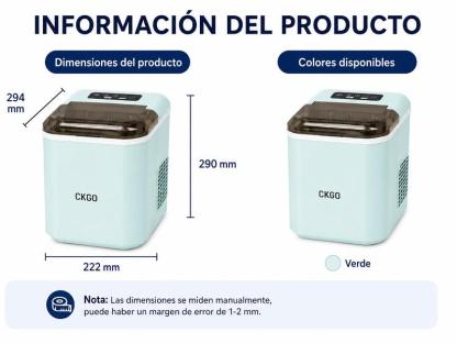 CKGO-i5 Máquina de Hielo Inteligente Hielo Rápido en Minutos Portátil y Compacta