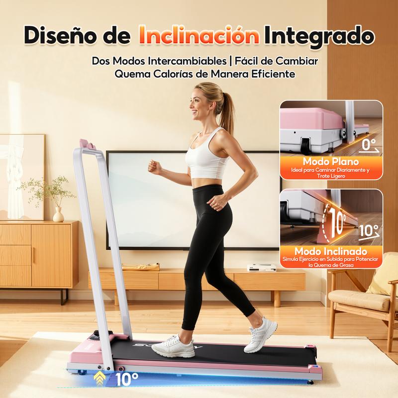 Caminadora Eléctrica con Pasamanos para Casa y Oficina, Cinta de Correr Plegable con Motor 3.5 HP y Control Remoto