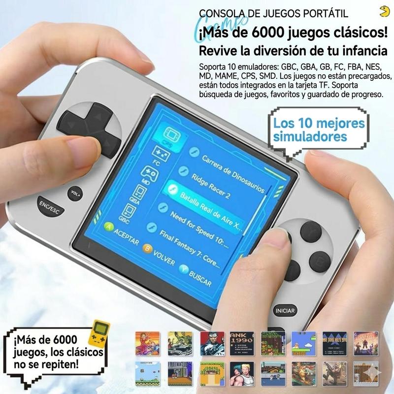 Consola de Juegos Portátil y Power Bank 2 en 1, Batería Magnética de 5000mAh con Carga Inalámbrica Rápida de 20W, Más de 6000 Juegos Retro Clásicos