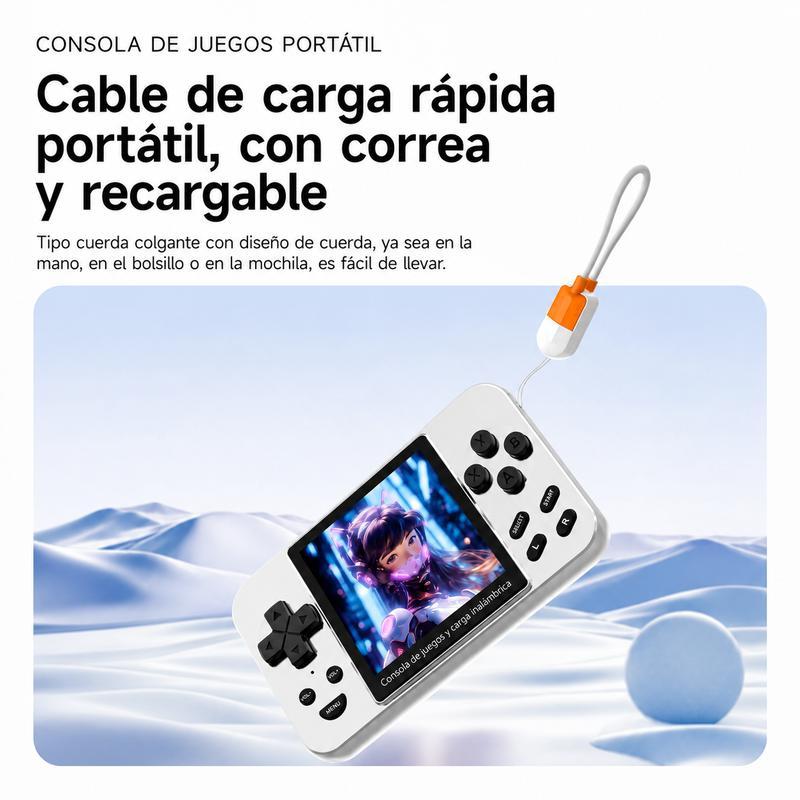 Consola de Juegos Portátil y Power Bank 2 en 1, Batería Magnética de 5000mAh con Carga Inalámbrica Rápida de 20W, Más de 6000 Juegos Retro Clásicos