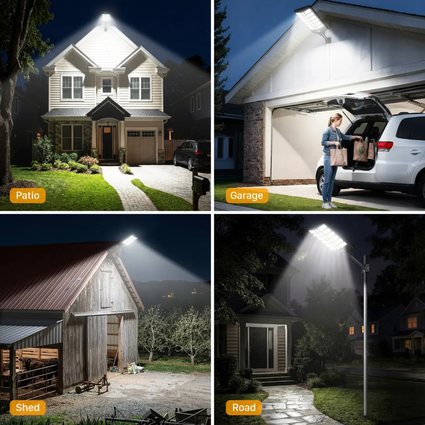 Lámpara solar de pared para exteriores – LED con sensor de movimiento y 3 modos | Luz de seguridad impermeable IP66 con control remoto | Luz para jardín, patio y porche | Iluminación solar para exteriores