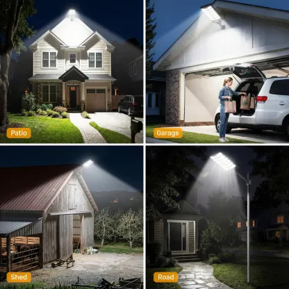 Lámpara solar de pared para exteriores – LED con sensor de movimiento y 3 modos | Luz de seguridad impermeable IP66 con control remoto | Luz para jardín, patio y porche | Iluminación solar para exteriores