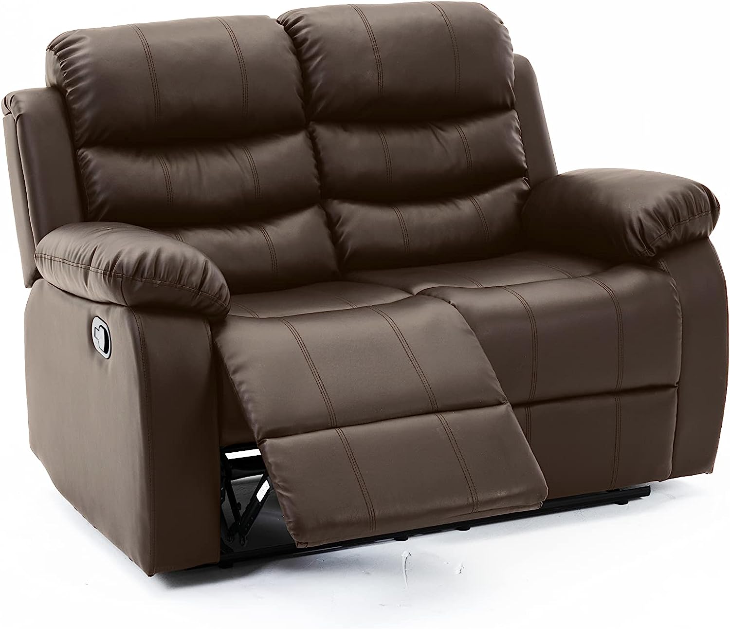 Sillón Midtown Concept Lounge Lounge de 2 secciones tapizado en piel sintética - Marrón - 95 CM X 104 CM X 150 CM