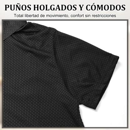 Polo Hombre de Waffle Hilo de Hielo Clásico Minimalista Ligero y Fresco Mantiene Forma Erguida para Uso Diario