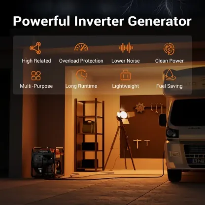 Generador portátil de 4400 vatios para uso fuera de la red eléctrica, equipo de energía para exteriores