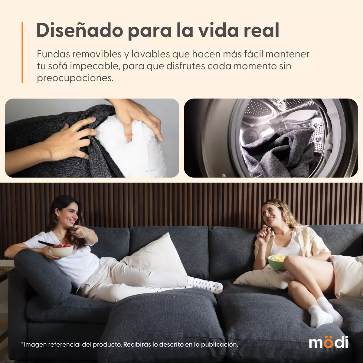 Sala Seccional Modular Esquinera 6 Plazas + Otoman | Moderna