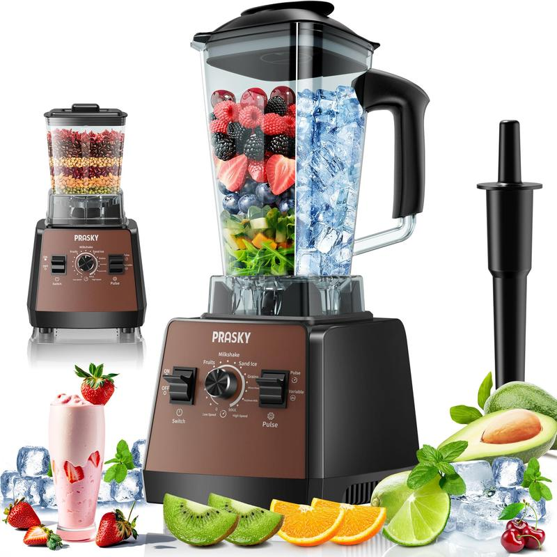 Prasky 2 en 1: Licuadora y Molinillo de 102 oz para uso doméstico. Potente licuadora de cocina de gran capacidad (68 oz), libre de BPA, con 2 recipientes de sobremesa. Tritura hielo, prepara salsas y batidos, y muele café y especias. Ideal para bebidas co
