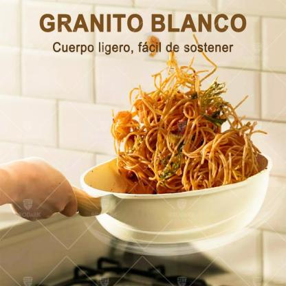 BRODARK Juego de 15 piezas de ollas y sartenes, con sartenes antiadherentes de cerámica en blanco y negro, compatible con placas de inducción, con manijas con impresión de madera, tapas de vidrio, incluye una cazuela de caldo y un sartén, y apto para horn