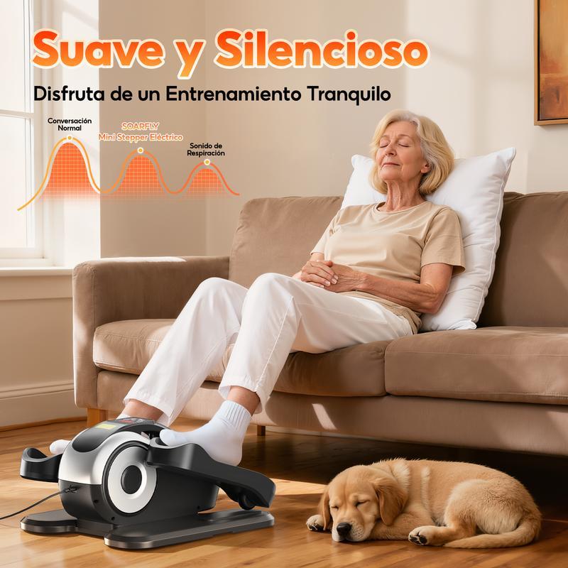 Soarfly Elíptica de Escritorio para Casa  Mini Bicicleta Elíptica Eléctrica Control Remoto Pantalla Alfombra Antideslizante 12 Velocidades Silenciador y Portátil