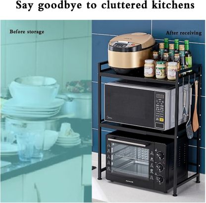 Estante ajustable para freidora de aire, soporte resistente para encimera de cocina, organizador para pequeños electrodomésticos, organizadores de estantes para despensa, color blanco.