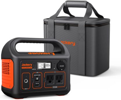 Jackery - Central eléctrica portátil Explorer 300, batería de litio de respaldo de 293 Wh, toma de corriente alterna de onda sinusoidal pura de 110 V/300 W, generador solar =